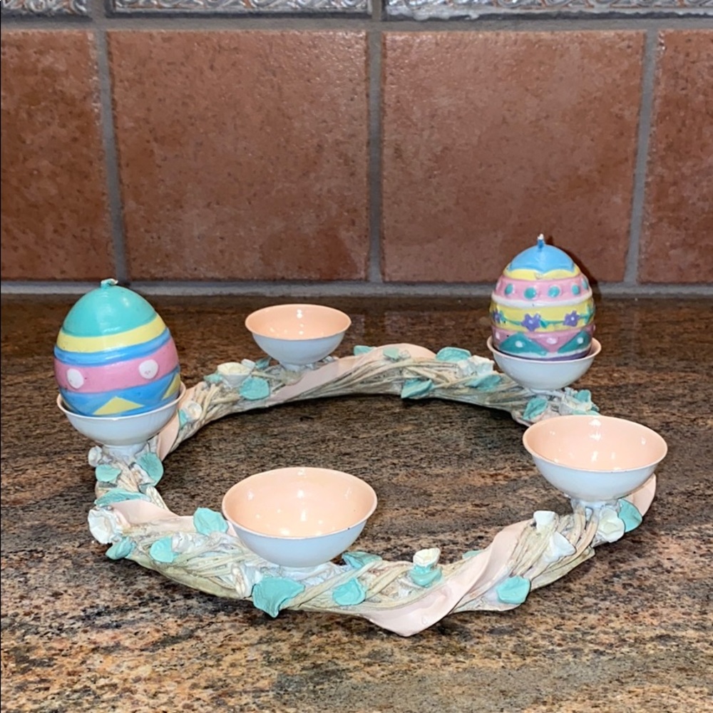 Easter Egg Holder & 2 egg Candles